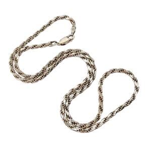 Vintage Italy Sterling Silver 925 2.6mm Rope Chain Necklace 18”